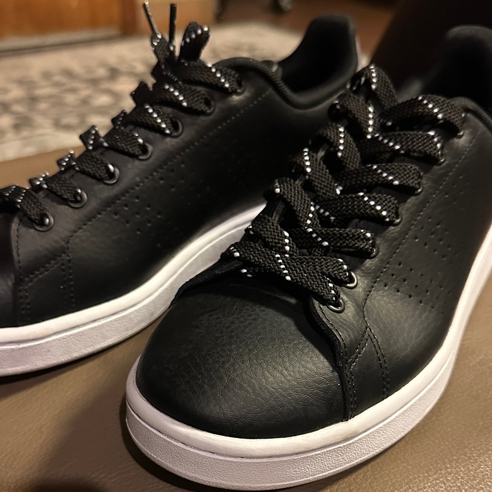 Adidas Cloudform Black Leather Men's Sneakers - Picture 5 of 14